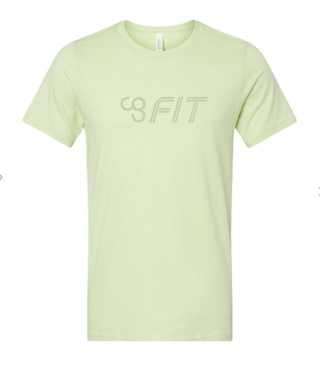 A green crew neck t-shirt with the text 'CGFIT' printed on the front.